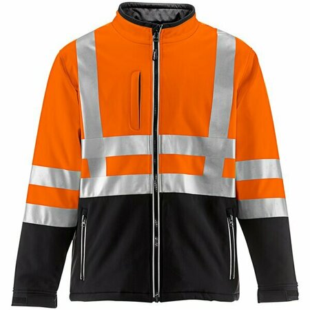 REFRIGIWEAR HiVis Two-Tone Orange / Black Insulated Softshell Jacket 0496RBORLARL2 - Large 47613964